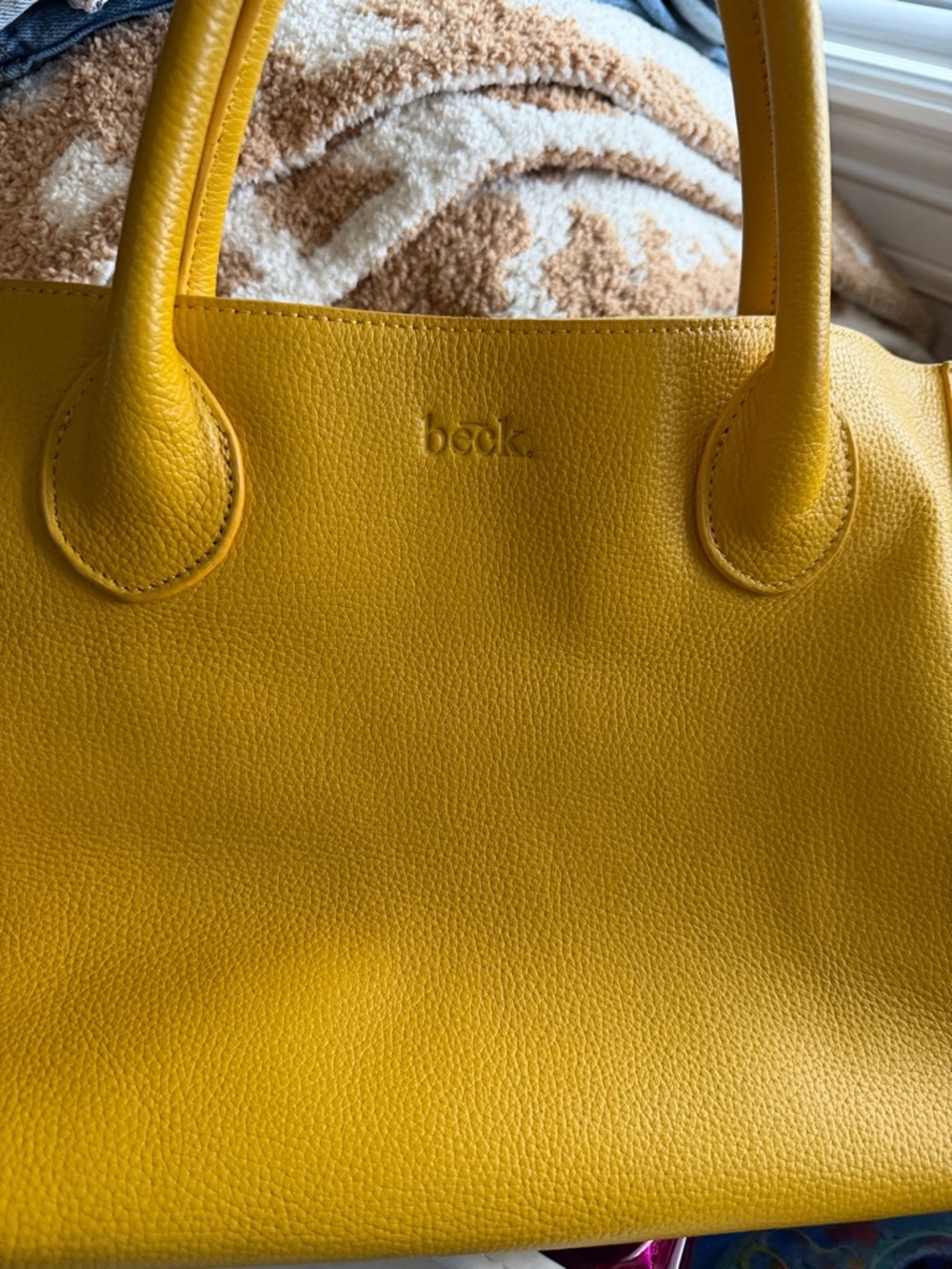 Beck Yellow Pebbled Leather Tote
